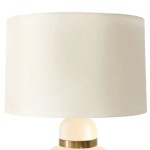 29 Inch Glass Urn Table Lamp with Drum Shade, Off White and Beige