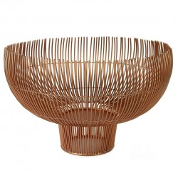 Metal Bowl with Open Wire Design, Rose Gold