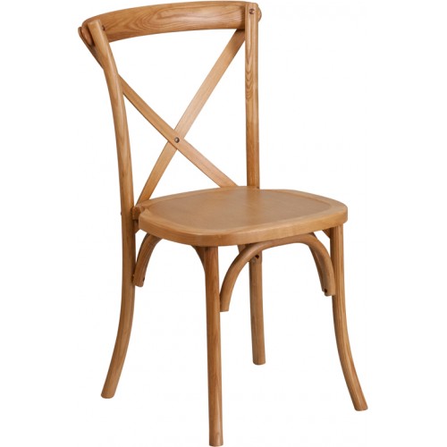 HERCULES Series Stackable Oak Wood Cross Back Chair